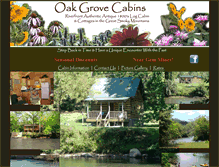 Tablet Screenshot of oakgrovecabins.com